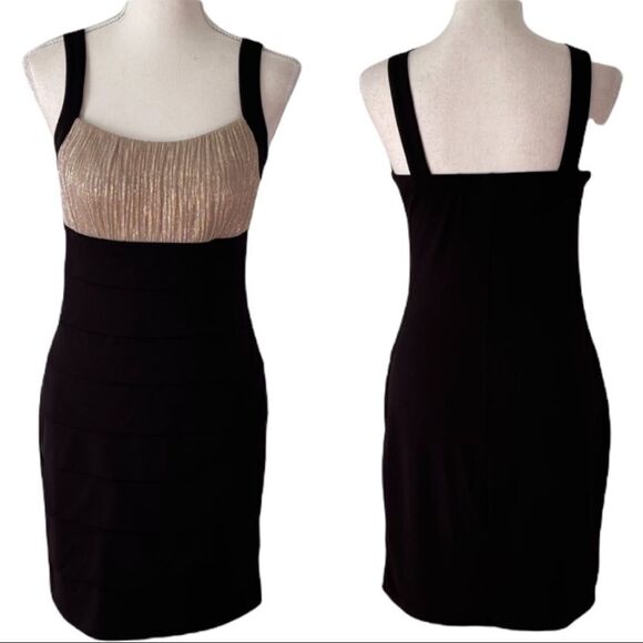 ENFOCUS Gold & Black Dress Sz 6P - Picture 1 of 11